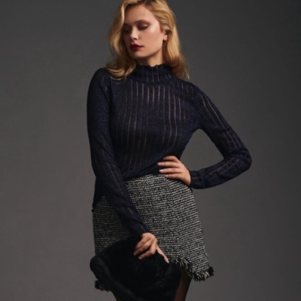 Anthropologie Pilcro Sheer Turtleneck